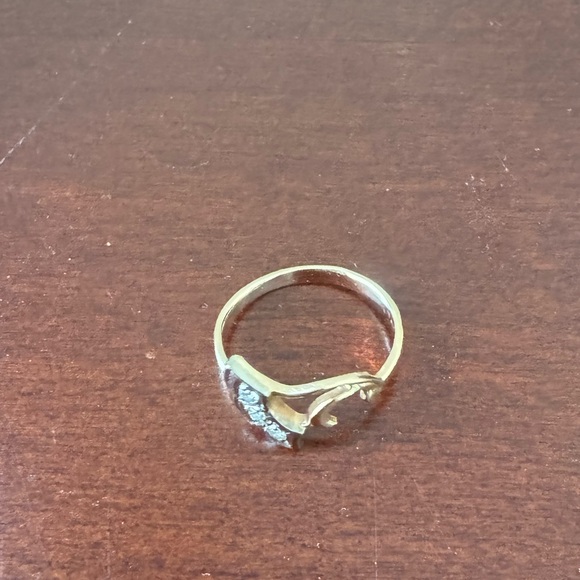 Stamped pink gold ring with diamonds - size 5 - Picture 4 of 10